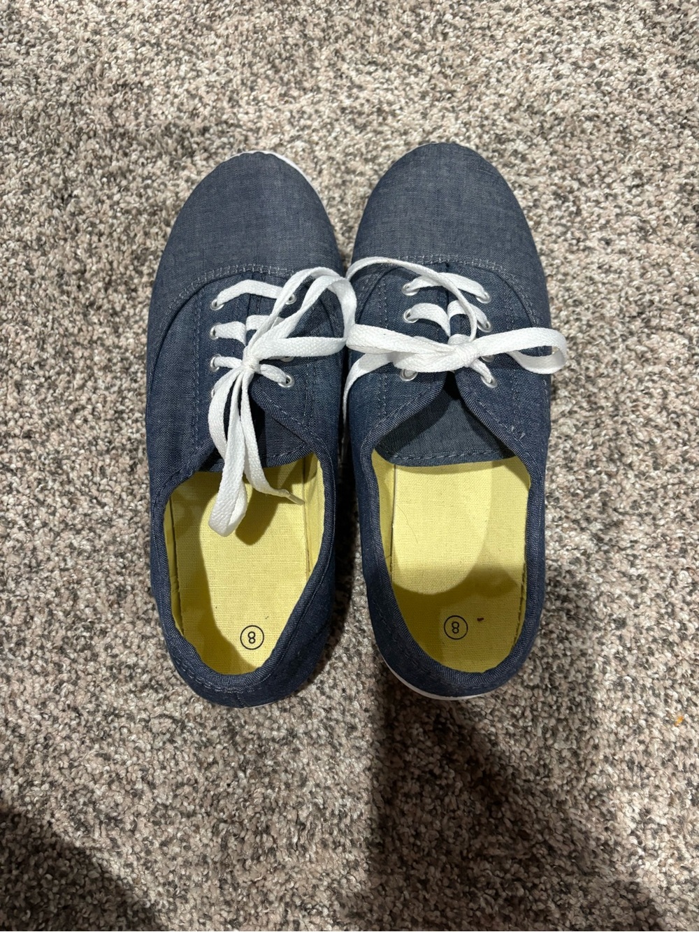 Women’s Canvas Lace-Up Sneakers in Dark Denim